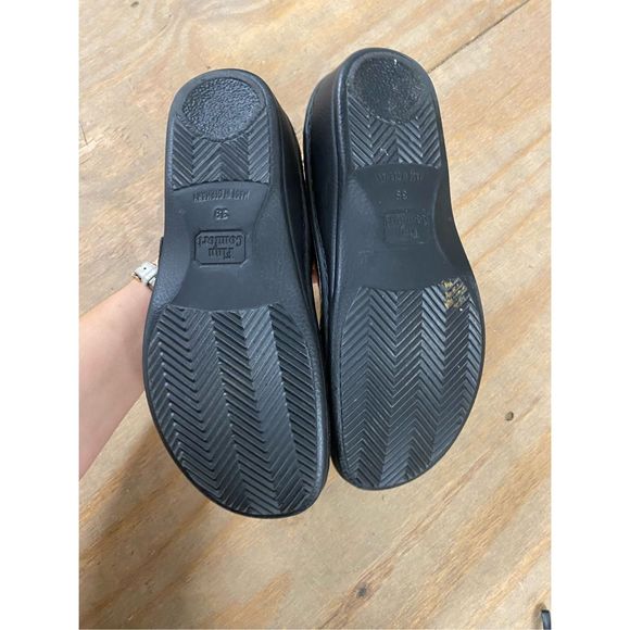 FINN COMFORT AUSSEE SOFT Black/Croc Slip On Mules Shoes Size EU 39 / US 8 - Picture 5 of 13